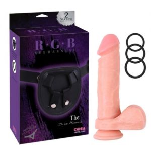CN 5747 Страпон RGB реалистик с кольцами два в одном ― FormulaSexa - VibeDoctor Оптовые заказы