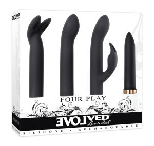 TG 840446 Набор Evolved Four Play вибратор с 3 насадками USB черный ― FormulaSexa - VibeDoctor Оптовые заказы