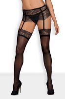 OB 5752 L/XL BLACK Чулки с кружевной резинкой под пояс Chiccanta